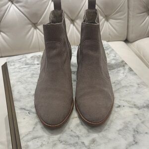 Elegant Gray genuine Suede Women's Ankle Boots